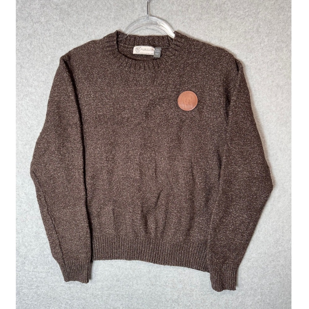 EC77 Elusion Sweater Women's 2XL Dark Brown Wool Tight Knit‎ Crew Neck Pullover